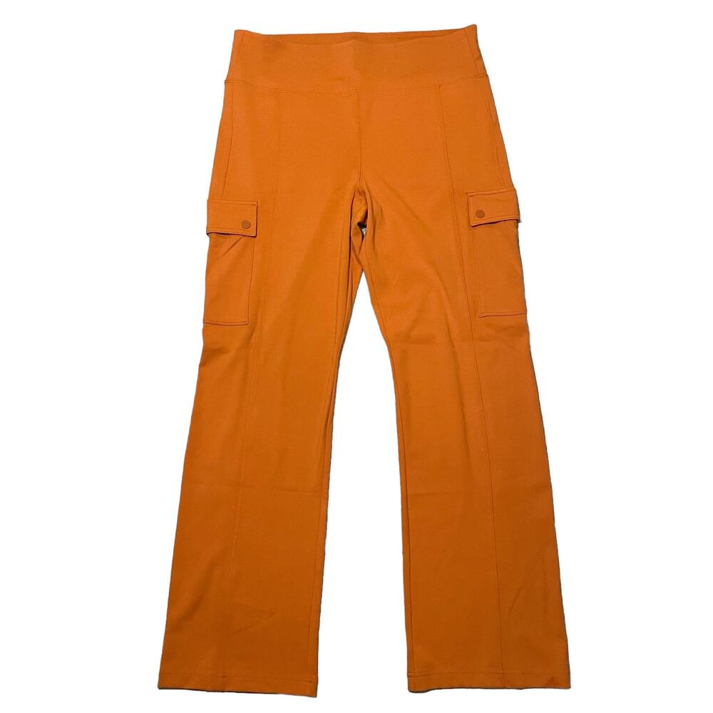 Athleta Delancey Straight Cargo Pants Nylon Stretch UPF 50+ Orange Size Large
